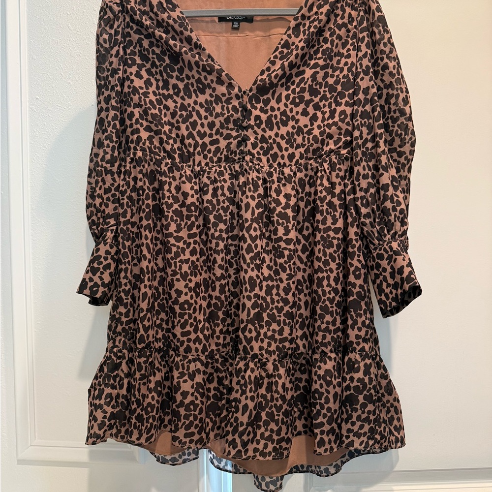 Lulu's Brown Leopard Print Mini Dress